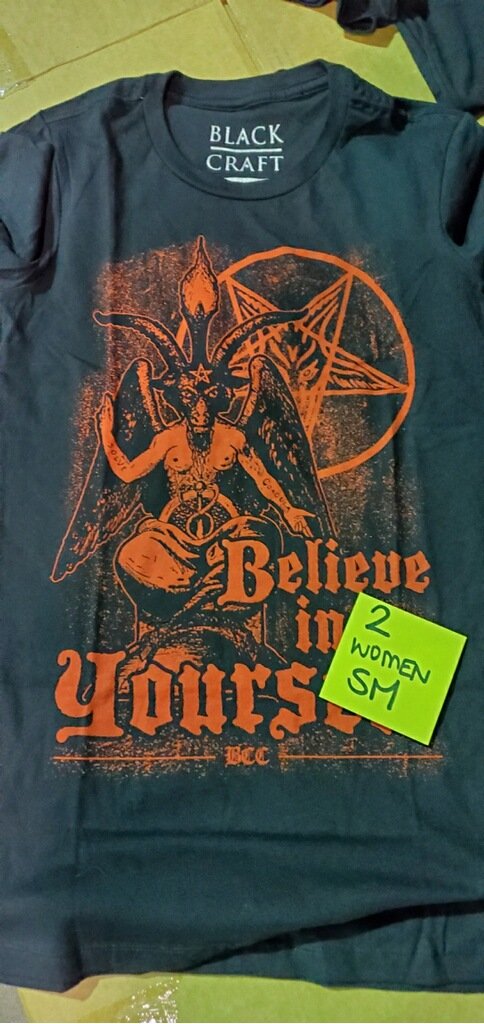 Believe In Yourself Baphomet- Women's Tee Limited Edition Red Print (LIQUIDATE)