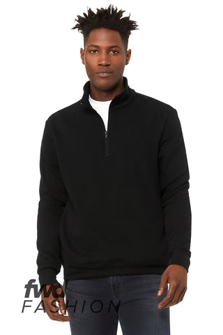 BOH 3740 Bella Canvas Black Quarter Zip Pullover Fleece