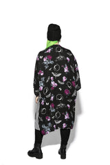 Dark Floral Long Duster - Kimono