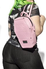 Never Trust - Pink Coffin Backpack