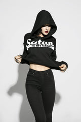 Satan Is My Daddy - Women's Cropped Hoodie