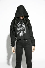 Never Trust The Living - Women's Cropped Hoodie