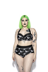 Death Moth High Waist Swim Bottom