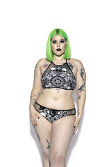 Baroque Mesh Swim Top