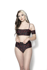 Pentagram Rose Off The Shoulder Swim Top