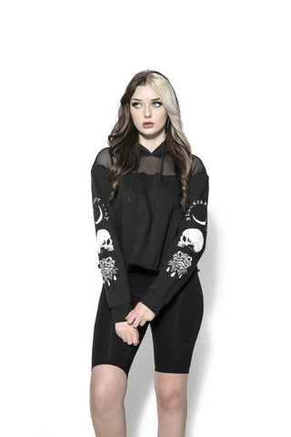 Spirits Of The Dead - Mesh Crop Hoodie