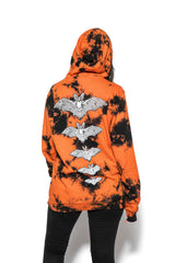 Release The Bats - Orange Lightning Dye Hooded Pullover