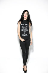 Wear Black Eat Pizza - Sleeveless High Neck