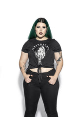 Devil Hand - Tie Front Crop Tee