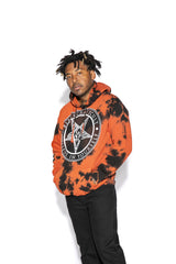 Believe In Yourself - Orange Lightning Dye Hooded Pullover