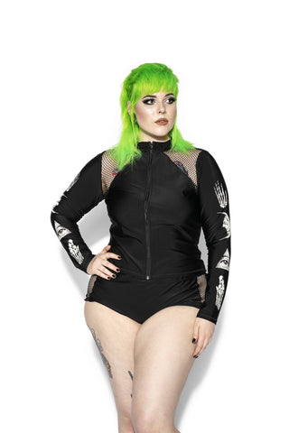 Symbols Mesh Zip Rash Guard