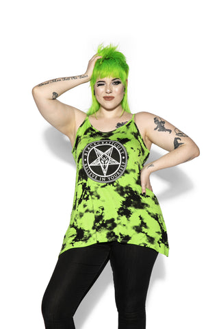 Believe In Yourself - Green Lightning Dye Tank Top