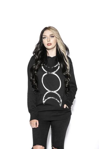 Triple Moon - Hooded Pullover Sweater