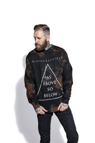 As Above So Below - Men's Bleach Wash Crewneck