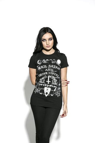 Hail Satan And Drink Coffee - Women's Tee