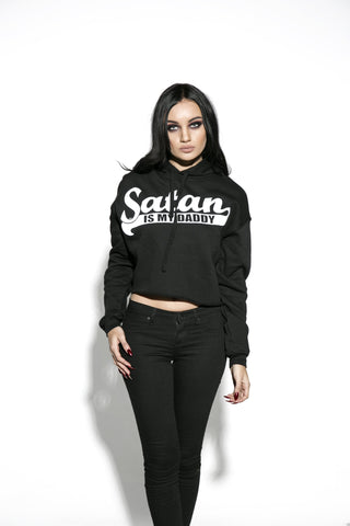 Satan Is My Daddy - Women's Cropped Hoodie