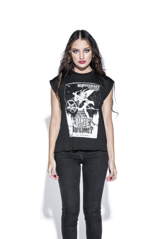 Dance Of The Baphomet - Flowy Muscle Tee with Rolled Cuff