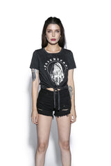 Devil Hand - Tie Front Crop Tee