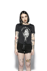 Devil Hand - Tie Front Crop Tee