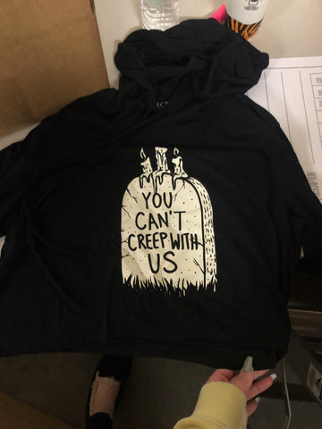 Can't Creep - Women's Cropped Lightweight Hoodie Subscription Box (LIQUIDATE)