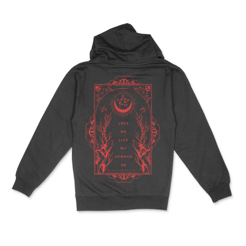 Love Me Like My Demons Do - Zip Up Hoodie Limited Edition Red Print