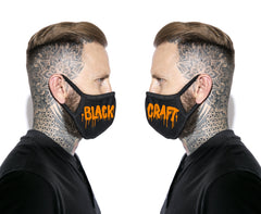 Drippy Blackcraft - Orange print Face Mask