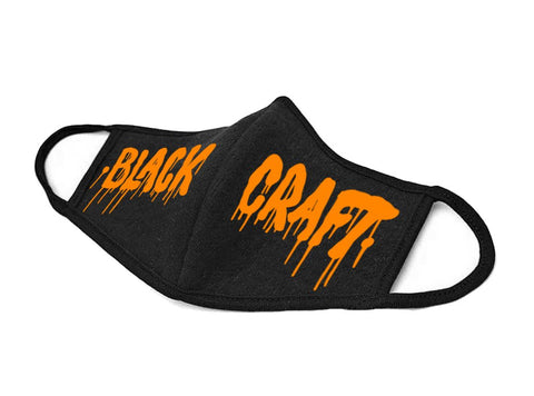 Drippy Blackcraft - Orange print Face Mask