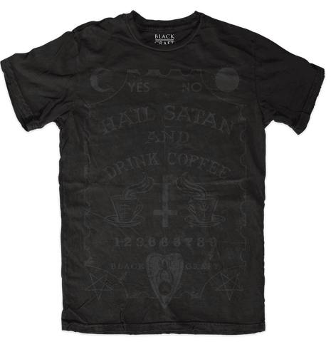 Hail Satan And Drink Coffee - Black On Black