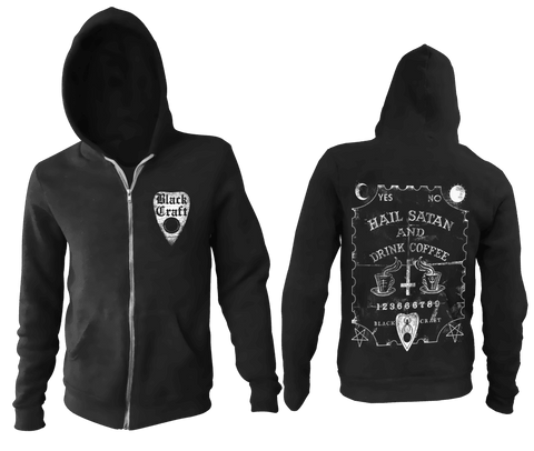 Hail Satan And Drink Coffee -Zip Up Hoodie