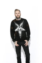 Baphomet - Men's Bleach Wash Crewneck