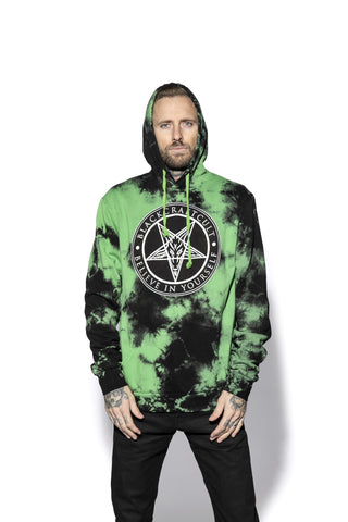 Believe In Yourself - Green Lightning Dye Hooded Pullover