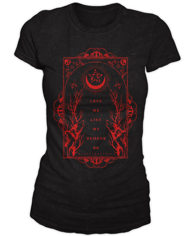 Love Me Like My Demons Do - Women's Red Print January 2020 Mystery Box Tee (LIQUIDATE)