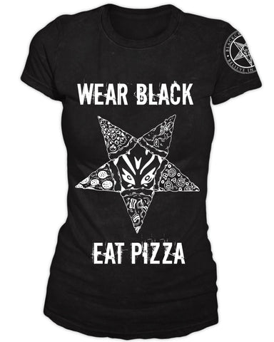 Wear Black Eat Pizza - Women's Tee