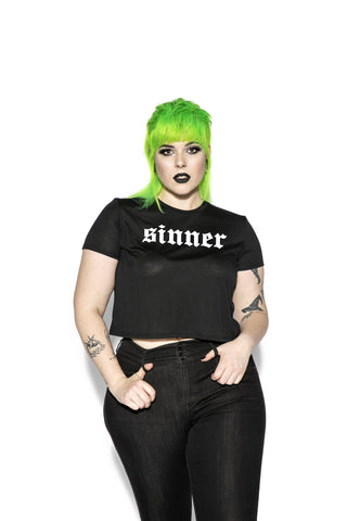 Sinner - Flowy Crop Tee