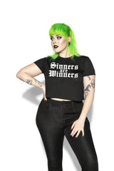 Sinners Are Winners - Flowy Crop Tee