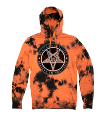 Believe In Yourself - Orange Lightning Dye Hooded Pullover